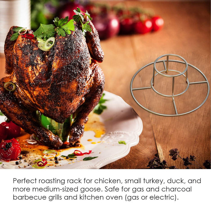 Stainless Steel Folding Chicken Roaster Rack for Grill