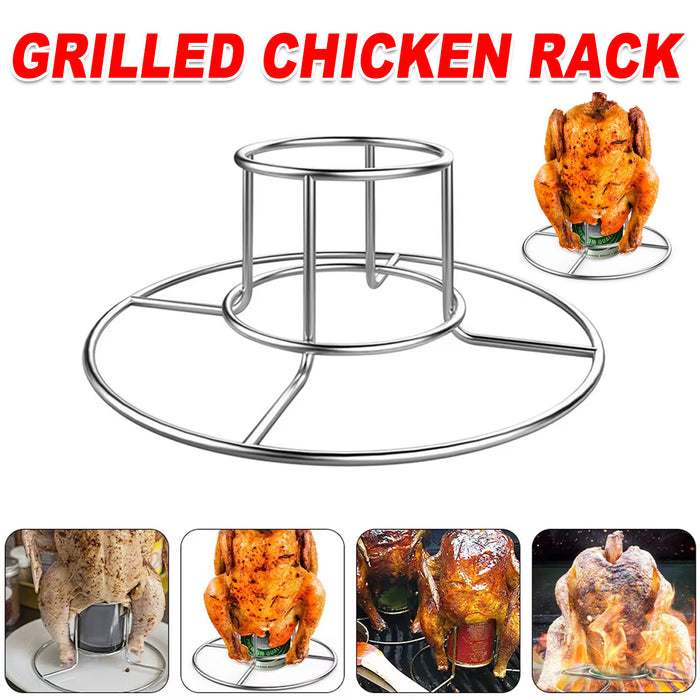 Stainless Steel Folding Chicken Roaster Rack for Grill
