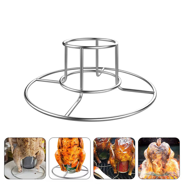 Stainless Steel Folding Chicken Roaster Rack for Grill