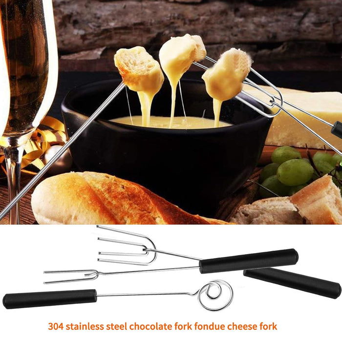 10PCS Chocolate Dipping Fork Set Stainless Steel Dessert Tool