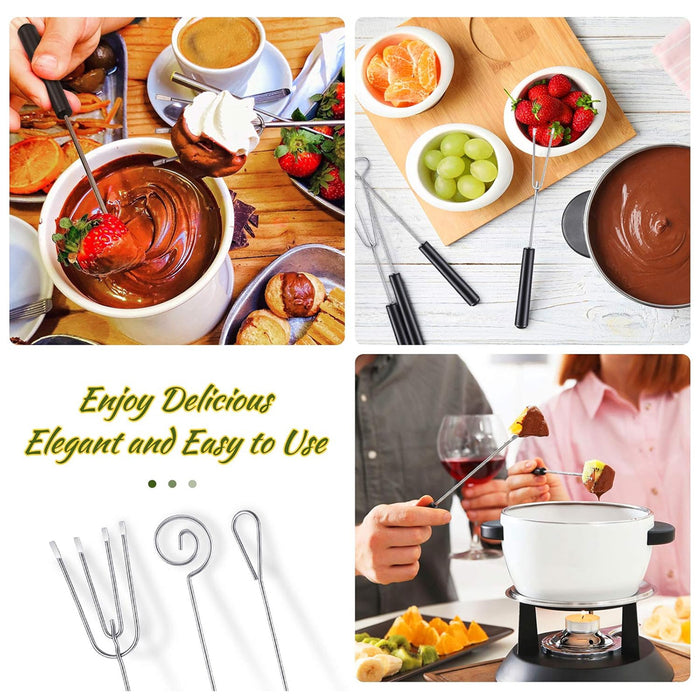 10PCS Chocolate Dipping Fork Set Stainless Steel Dessert Tool