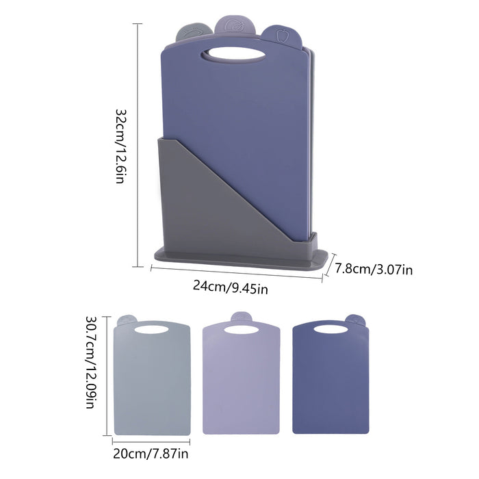 3pcs Classified Cutting Boards Set with Storage Stand