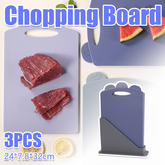 3pcs Classified Cutting Boards Set with Storage Stand