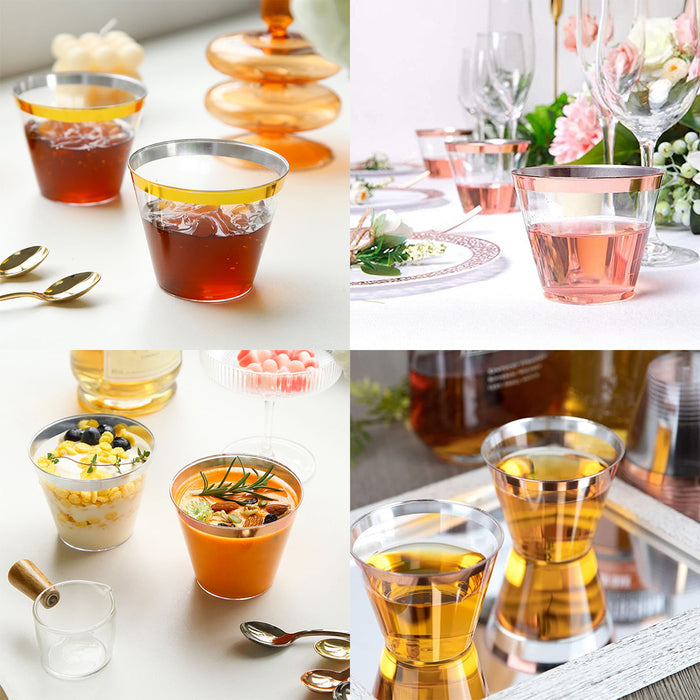 9oz Plastic Cup for Serving Drinks, 100pcs