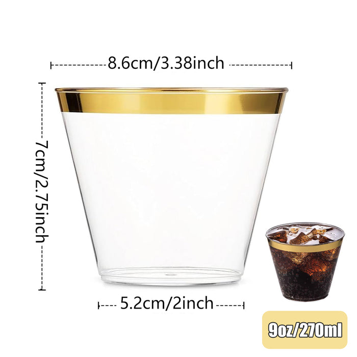 9oz Plastic Cup for Serving Drinks, 100pcs