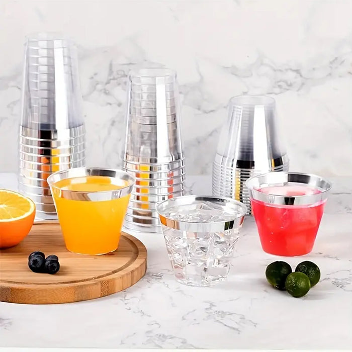 9oz Plastic Cup for Serving Drinks, 100pcs