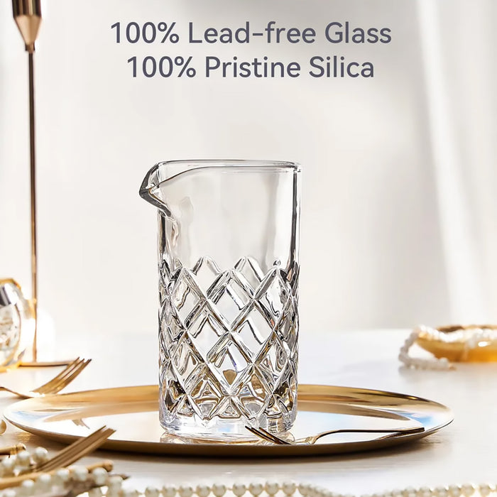 600ml Crystal Cut Cocktail Mixing Cup with Steel Stirrer