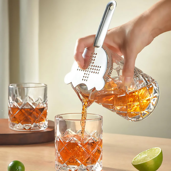 600ml Crystal Cut Cocktail Mixing Cup with Steel Stirrer