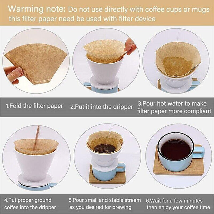 100 Pcs Coffee Filter Paper Wood Colour 80mm 120g