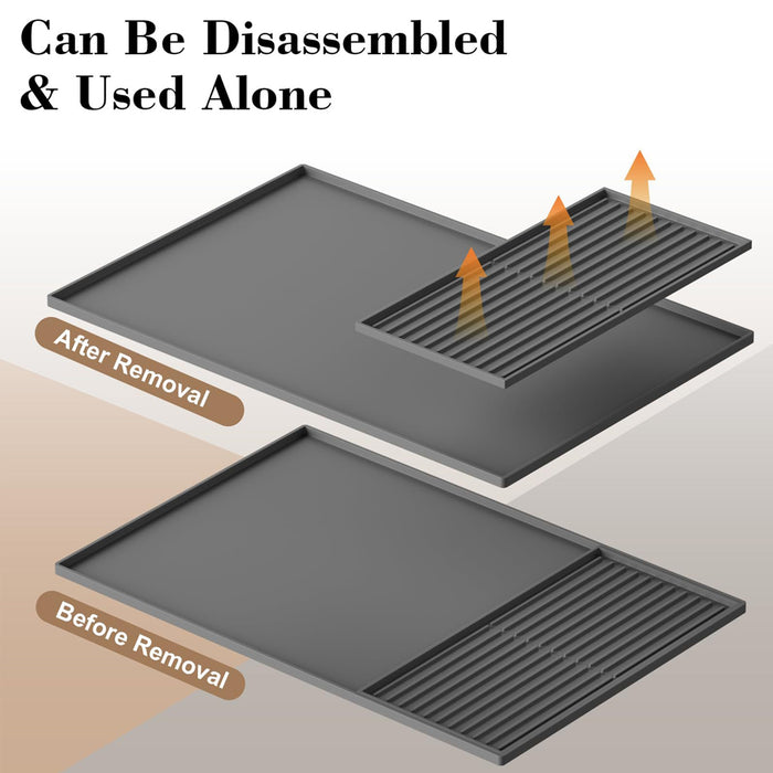Coffee Maker Silicone Mat Set Non-Slip Countertop Protector Large 61 x 40.5 cm Small 40 x 19 cm