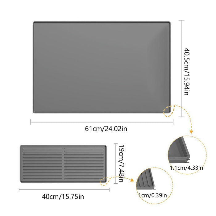 Coffee Maker Silicone Mat Set Non-Slip Countertop Protector Large 61 x 40.5 cm Small 40 x 19 cm
