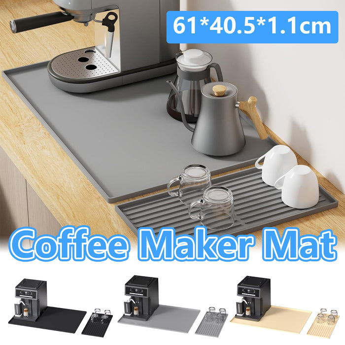 Coffee Maker Silicone Mat Set Non-Slip Countertop Protector Large 61 x 40.5 cm Small 40 x 19 cm
