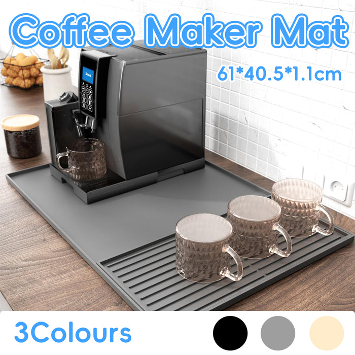 Coffee Maker Silicone Mat Set Non-Slip Countertop Protector Large 61 x 40.5 cm Small 40 x 19 cm