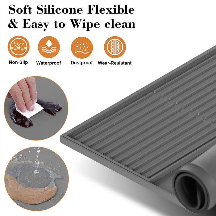 Coffee Maker Silicone Mat Set Non-Slip Countertop Protector Large 61 x 40.5 cm Small 40 x 19 cm