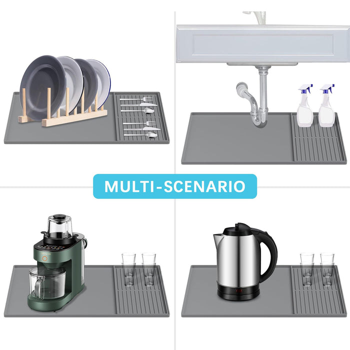 Coffee Maker Silicone Mat Set Non-Slip Countertop Protector Large 61 x 40.5 cm Small 40 x 19 cm
