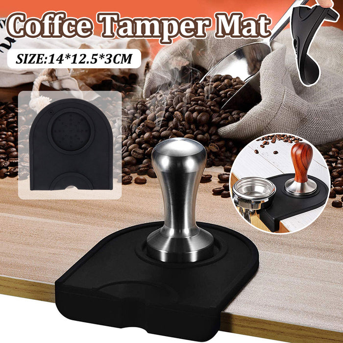 Coffee Tamper Silicone Corner Mat Food-Grade BPA Free 14 x 12.5 cm