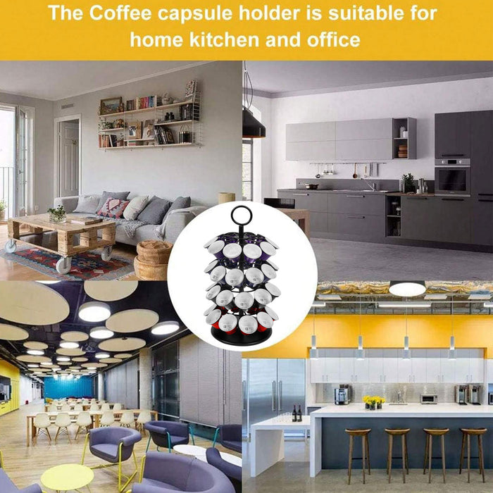 Coffee Capsule Organiser 40 Capacity Rotating Metal Stand