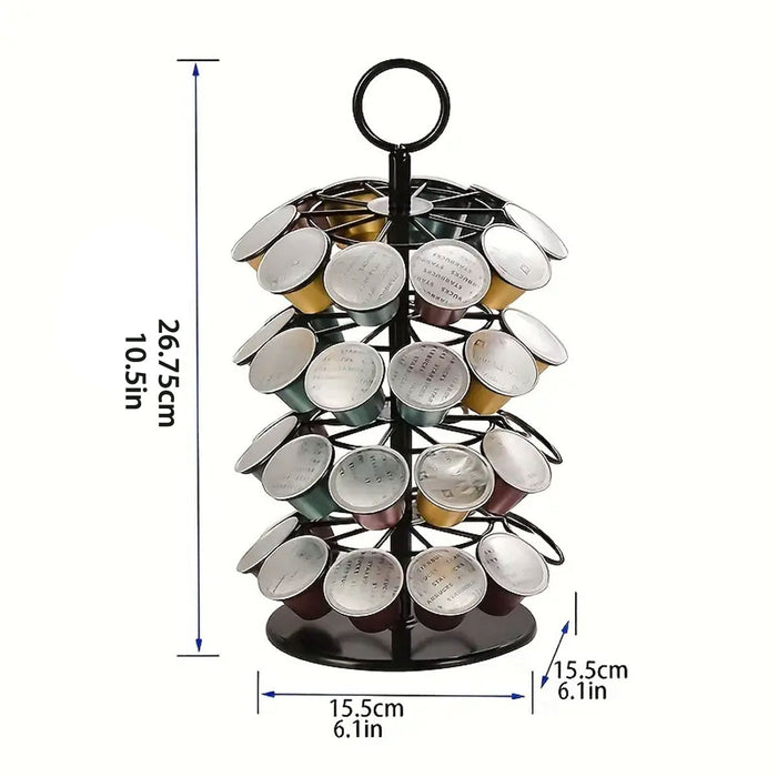 Coffee Capsule Organiser 40 Capacity Rotating Metal Stand
