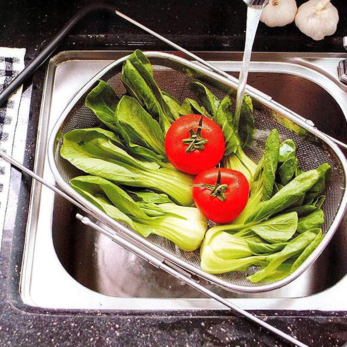 Stainless Steel Kitchen Drain Strainer Basket, Telescopic