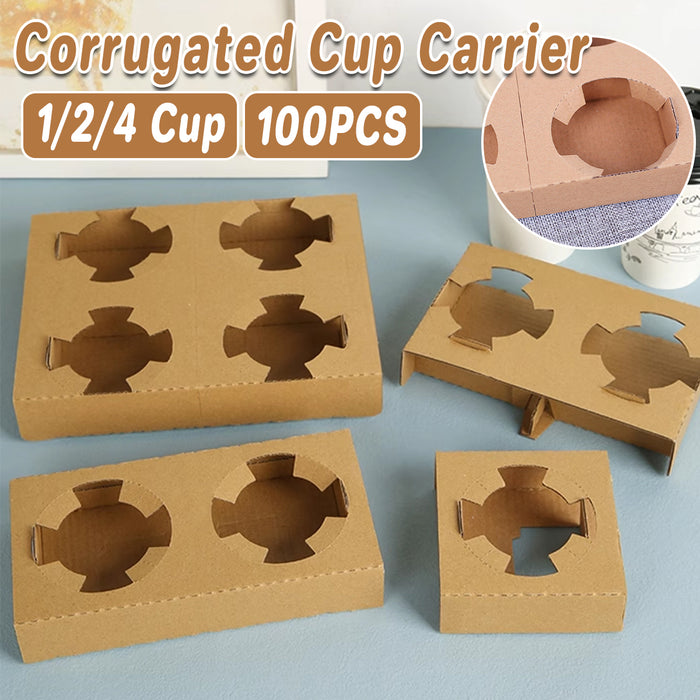 100 Pcs Corrugated Cup Holder Thick Kraft Paper Base