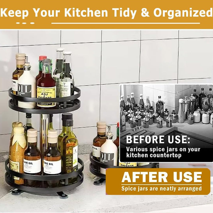 Kitchen Rotating Spice Rack Double or Triple Layer Countertop