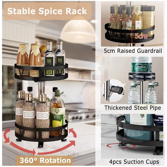 Kitchen Rotating Spice Rack Double or Triple Layer Countertop