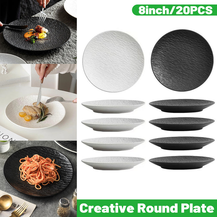 20PCS Creative Dessert Plates Set 10 Inch Round Plates