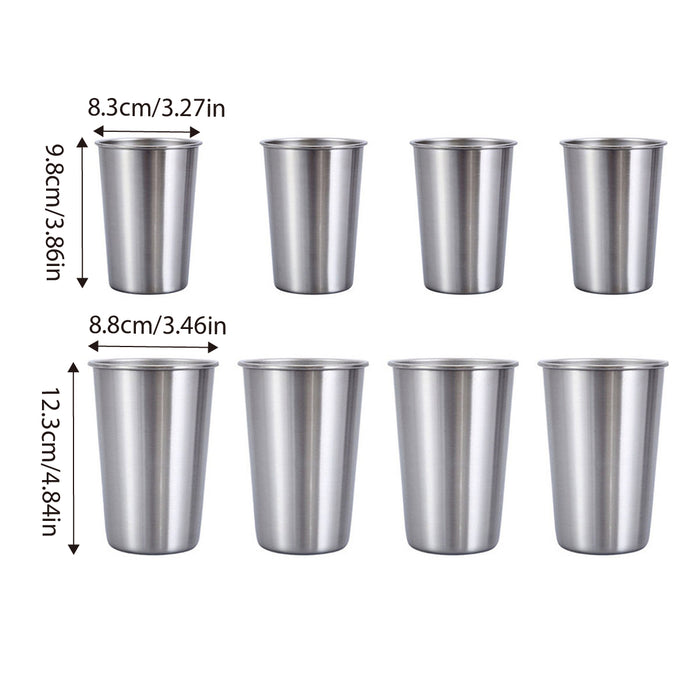 4PCS Stainless Steel Mug Set Portable Travel Cups Durable Drinking Coffee Mugs