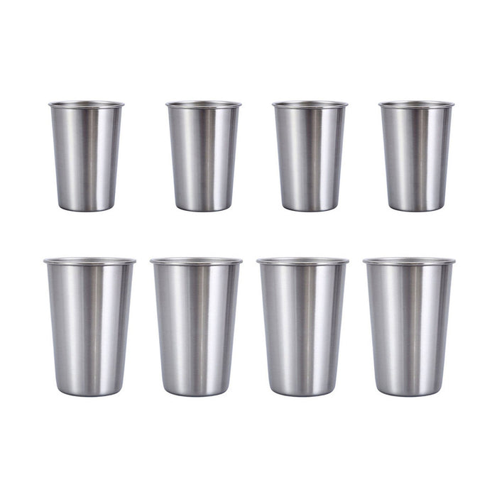 4PCS Stainless Steel Mug Set Portable Travel Cups Durable Drinking Coffee Mugs