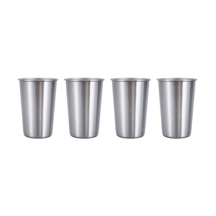 4PCS Stainless Steel Mug Set Portable Travel Cups Durable Drinking Coffee Mugs