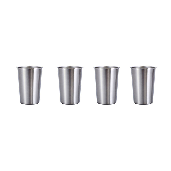 4PCS Stainless Steel Mug Set Portable Travel Cups Durable Drinking Coffee Mugs
