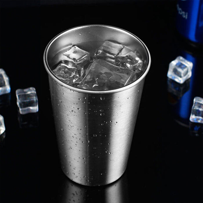 4PCS Stainless Steel Mug Set Portable Travel Cups Durable Drinking Coffee Mugs