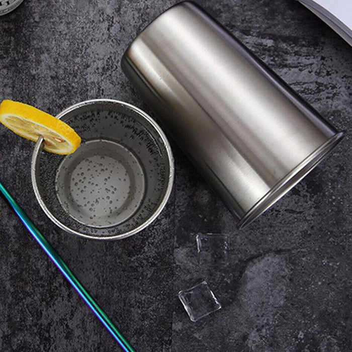 4PCS Stainless Steel Mug Set Portable Travel Cups Durable Drinking Coffee Mugs