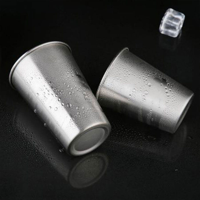 4PCS Stainless Steel Mug Set Portable Travel Cups Durable Drinking Coffee Mugs