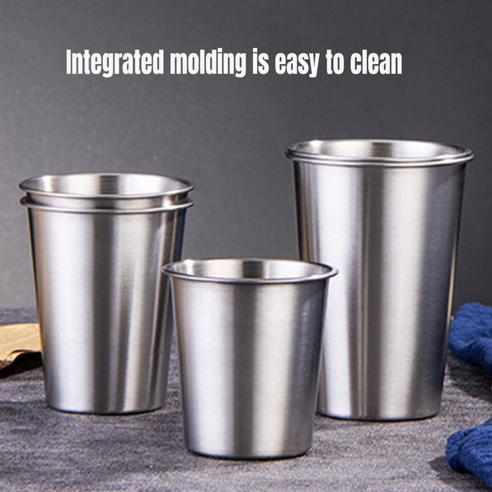 4PCS Stainless Steel Mug Set Portable Travel Cups Durable Drinking Coffee Mugs