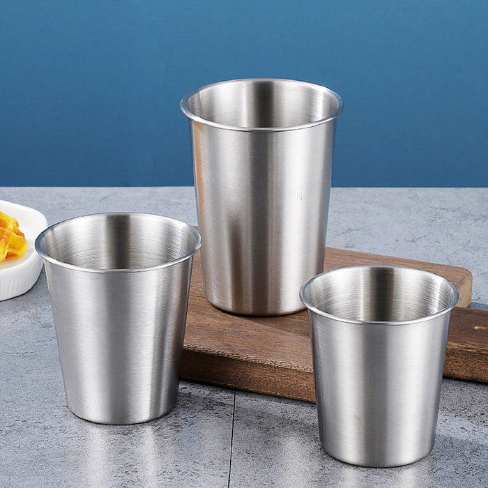 4PCS Stainless Steel Mug Set Portable Travel Cups Durable Drinking Coffee Mugs