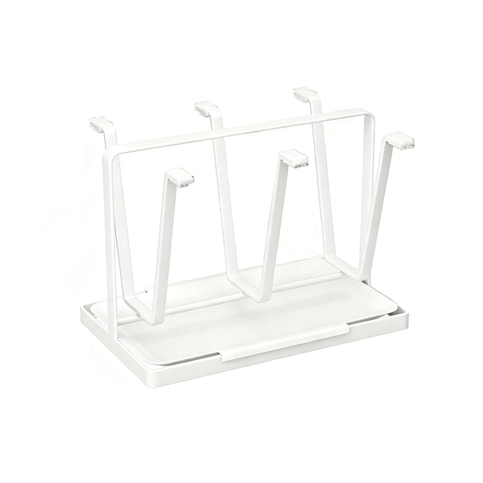 6 Hook Stainless Steel Cup Drying Rack with Drip Tray
