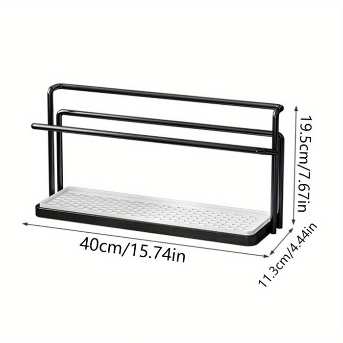 2 Tier Cup Drying Rack with Tray Slim 15.74in Base