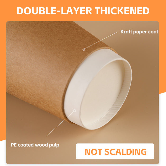 50PCS Disposable Coffee Cups 300ml Food-Grade for Takeaway Hot & Cold Drinks