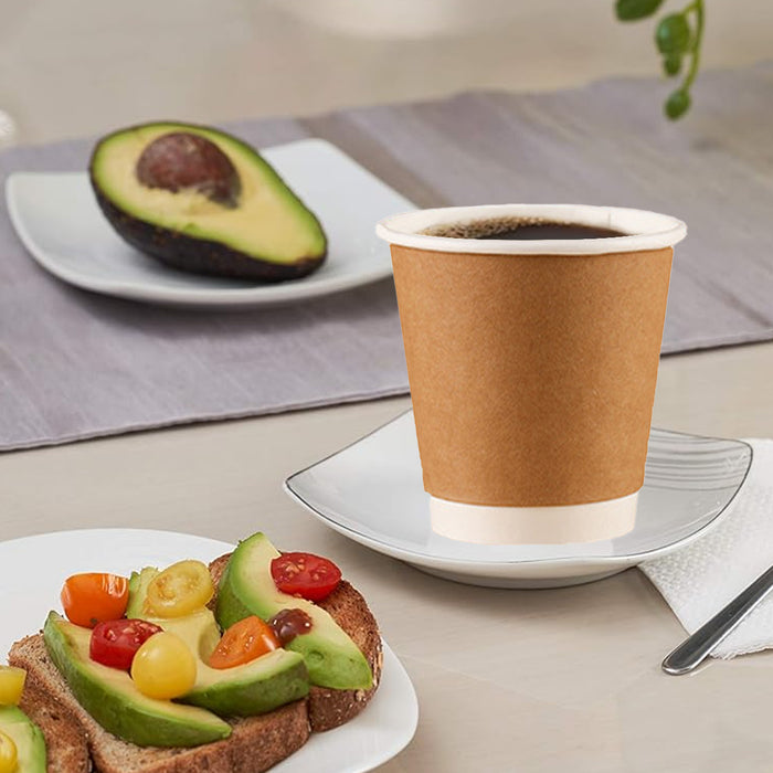 50PCS Disposable Coffee Cups 300ml Food-Grade for Takeaway Hot & Cold Drinks