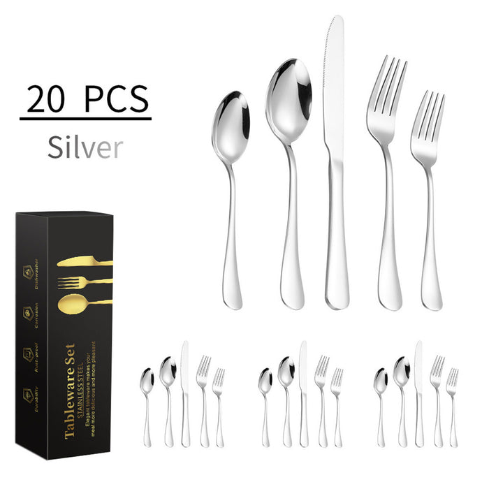20 Or 40 Pcs Stainless Steel Cutlery Set Polished Finish