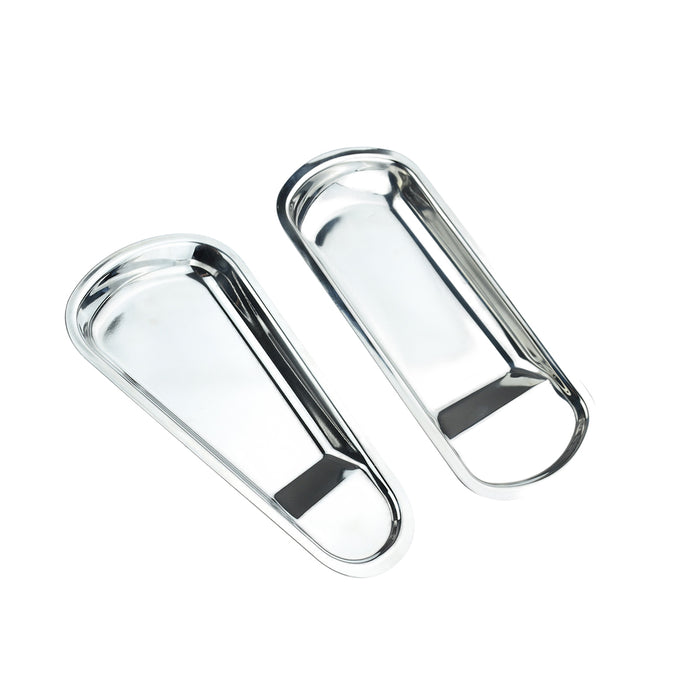 6 Pcs Stainless Steel Cutlery Tray Set 3 Fan-Shaped and 3 Square 28.5 x 15 cm