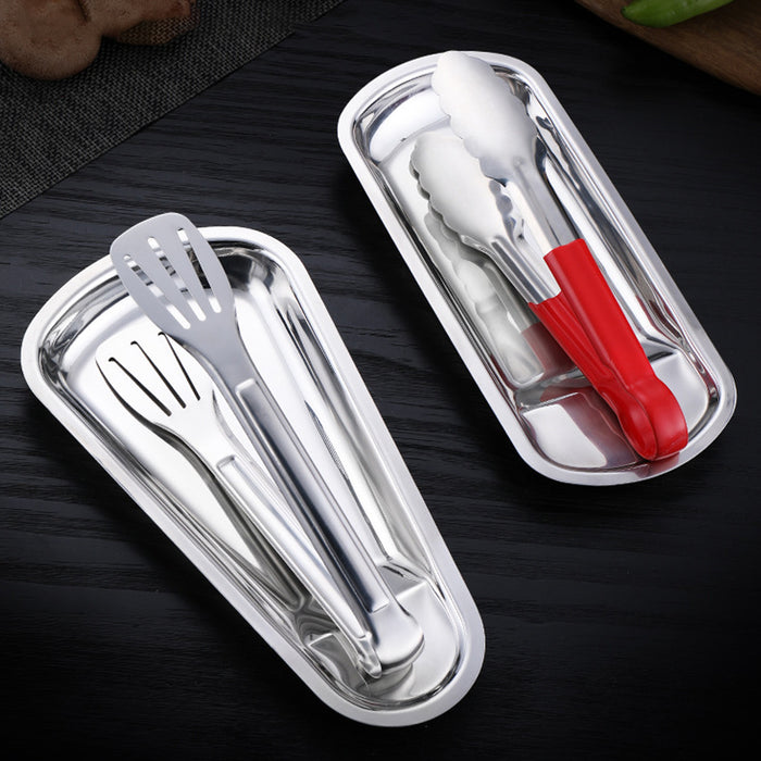 6 Pcs Stainless Steel Cutlery Tray Set 3 Fan-Shaped and 3 Square 28.5 x 15 cm