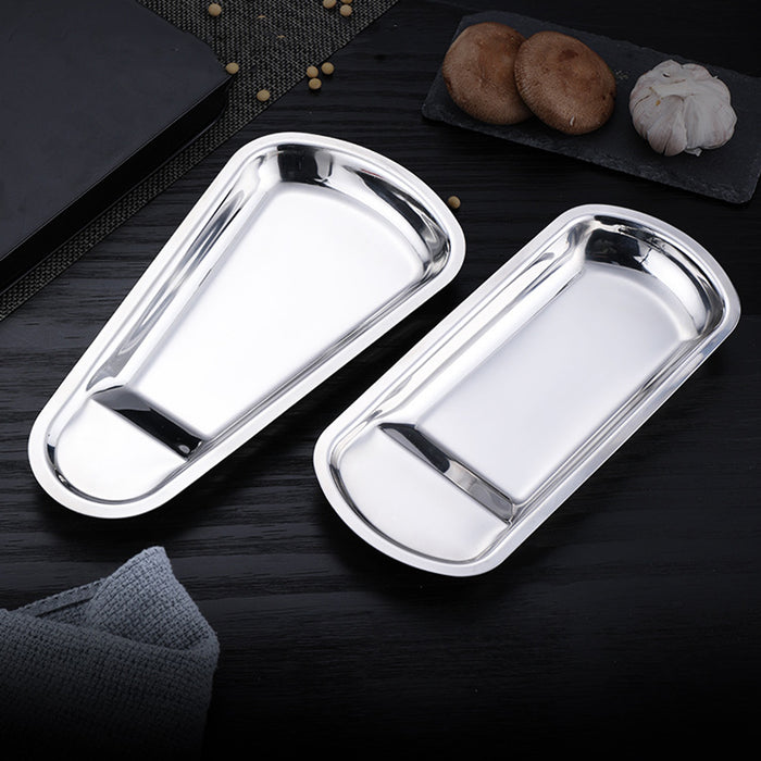 6 Pcs Stainless Steel Cutlery Tray Set 3 Fan-Shaped and 3 Square 28.5 x 15 cm