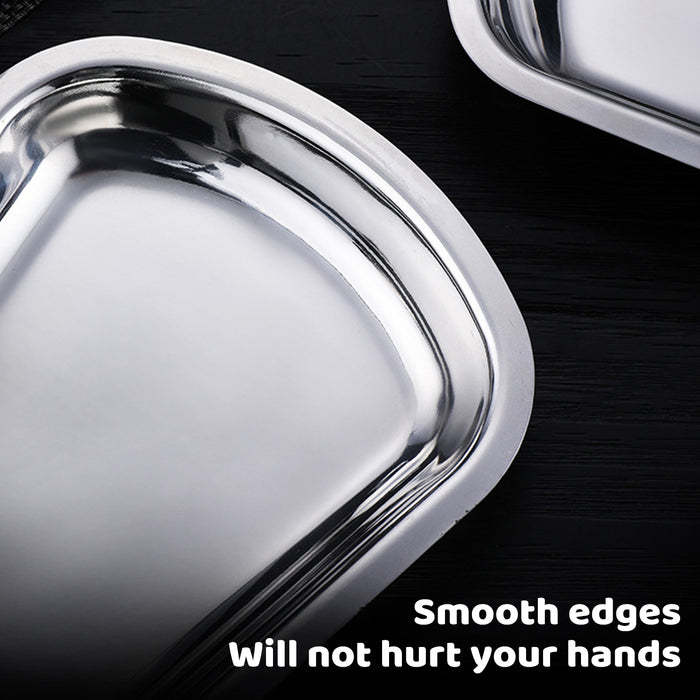 6 Pcs Stainless Steel Cutlery Tray Set 3 Fan-Shaped and 3 Square 28.5 x 15 cm