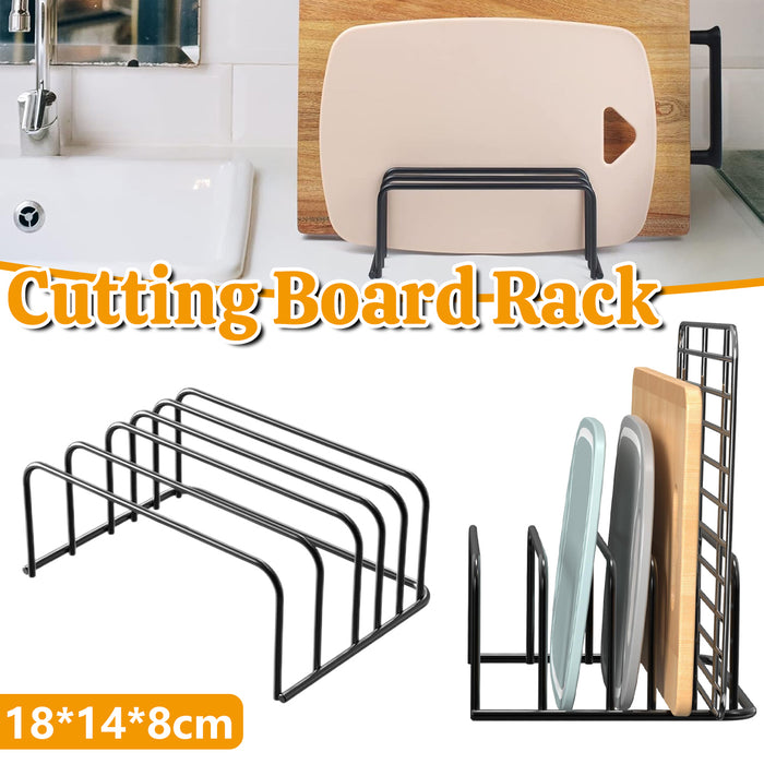 Chopping Board Rack Metal Black Space Saving 18cm