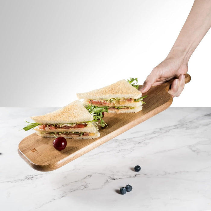 Solid Wood Cutting Board Non Slip Round Or Long 1.5cm