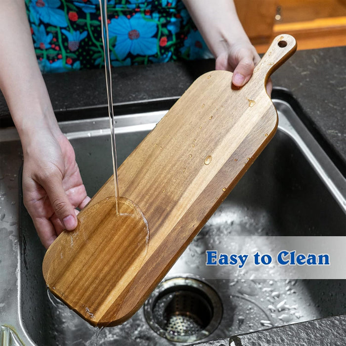 Solid Wood Cutting Board Non Slip Round Or Long 1.5cm
