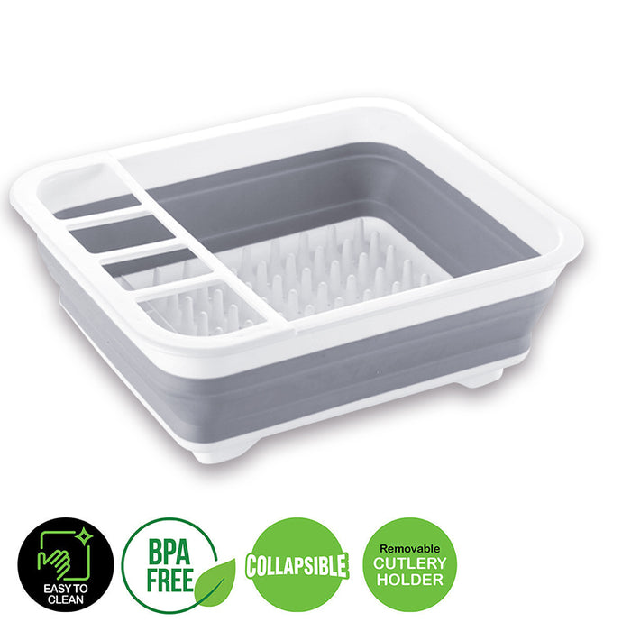 Home Master Collapsible Dish Drainer 10L with Cutlery Holder