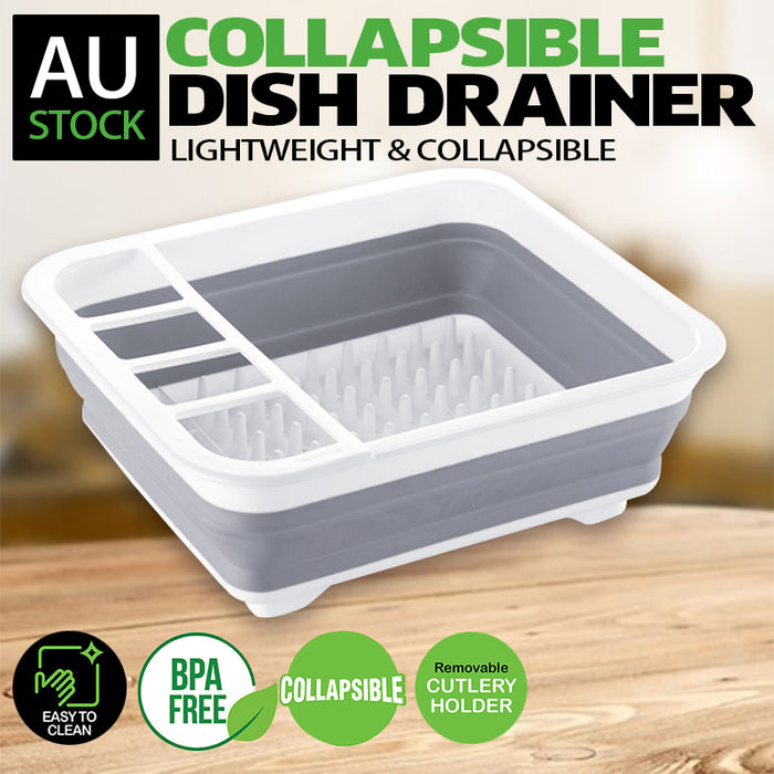 Home Master Collapsible Dish Drainer 10L with Cutlery Holder